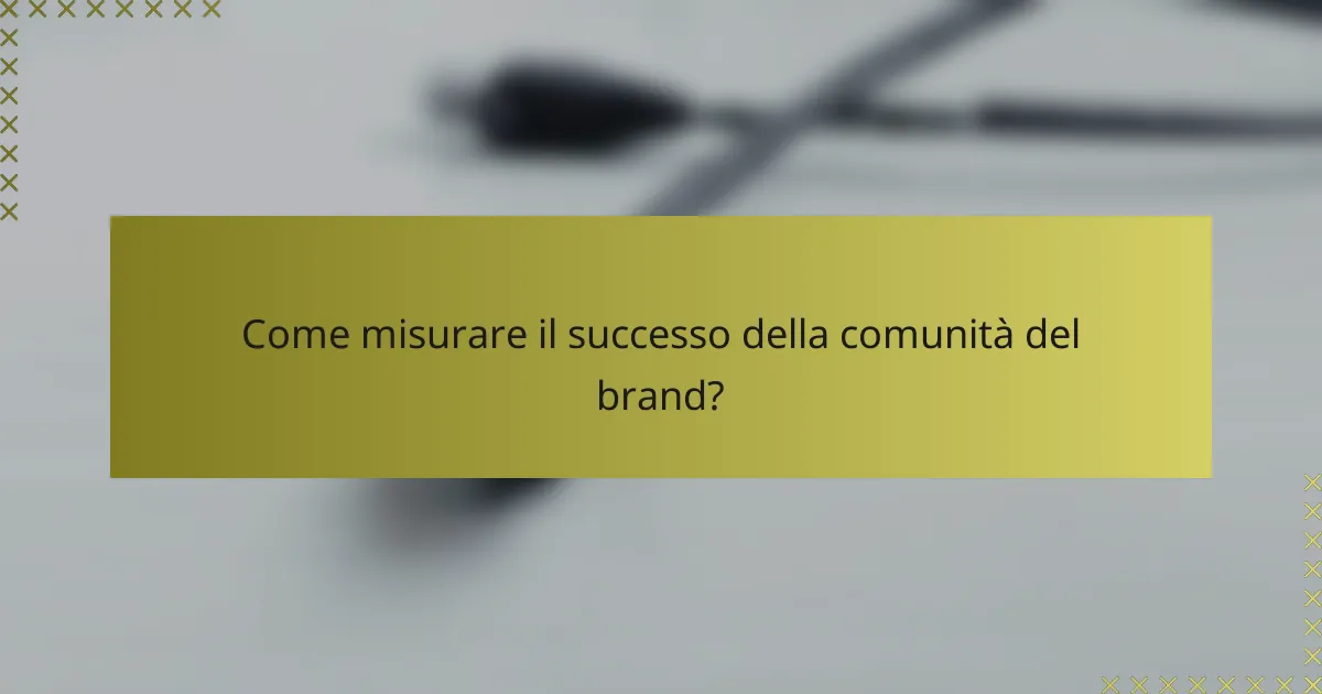 Come misurare il successo della comunità del brand?