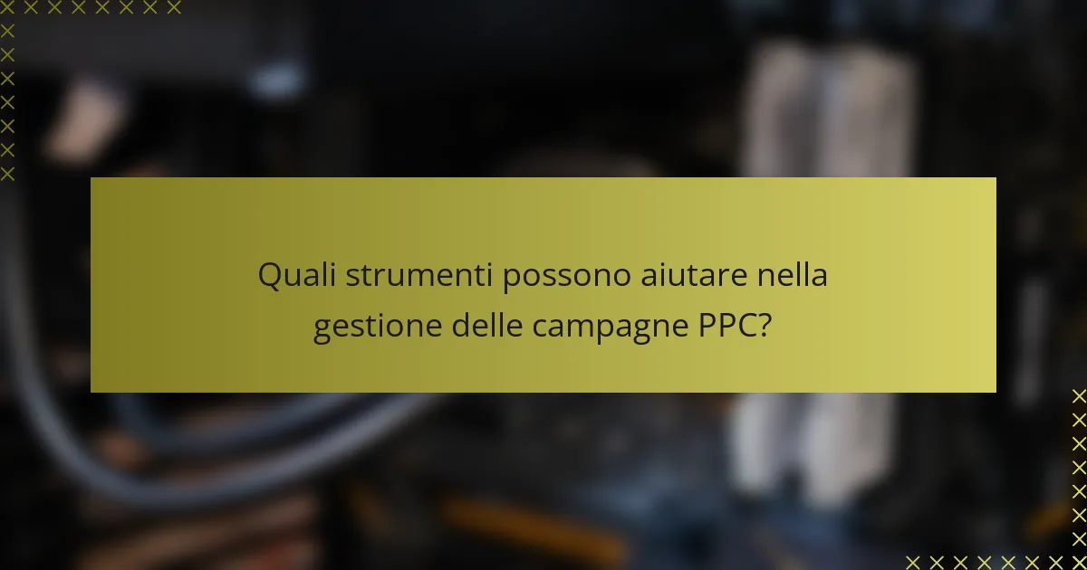 Quali strumenti possono aiutare nella gestione delle campagne PPC?